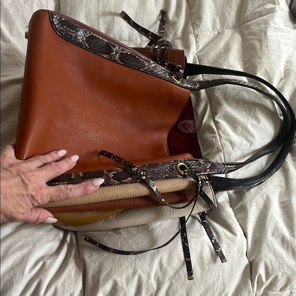 Coach Brown and Tan Shoulder Bag with Leather Straps - Picture 7 of 13
